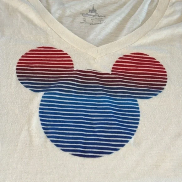Disney parks, red and blue gradient MICKEY MOUSE V-neck T-shirt - Picture 2 of 6